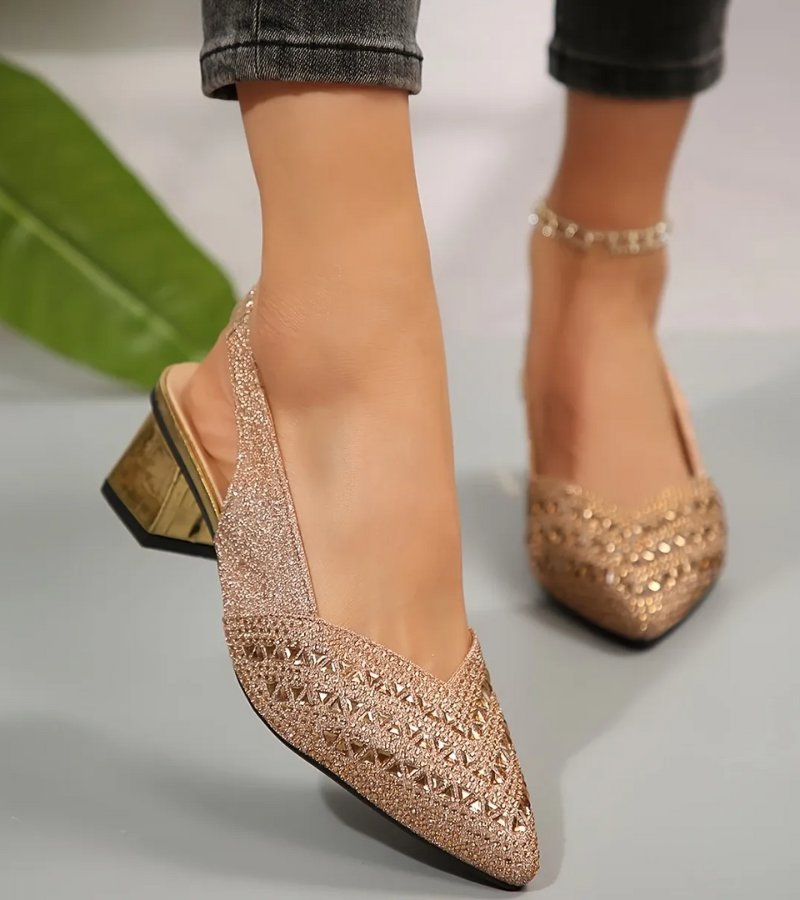 Bruna™ | Elegant Slingback Heels with Rhinestones and Comfortable Heel