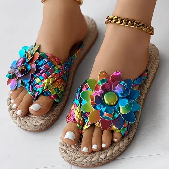 Rossi™ | Elegant Sandals with Embossed Flower