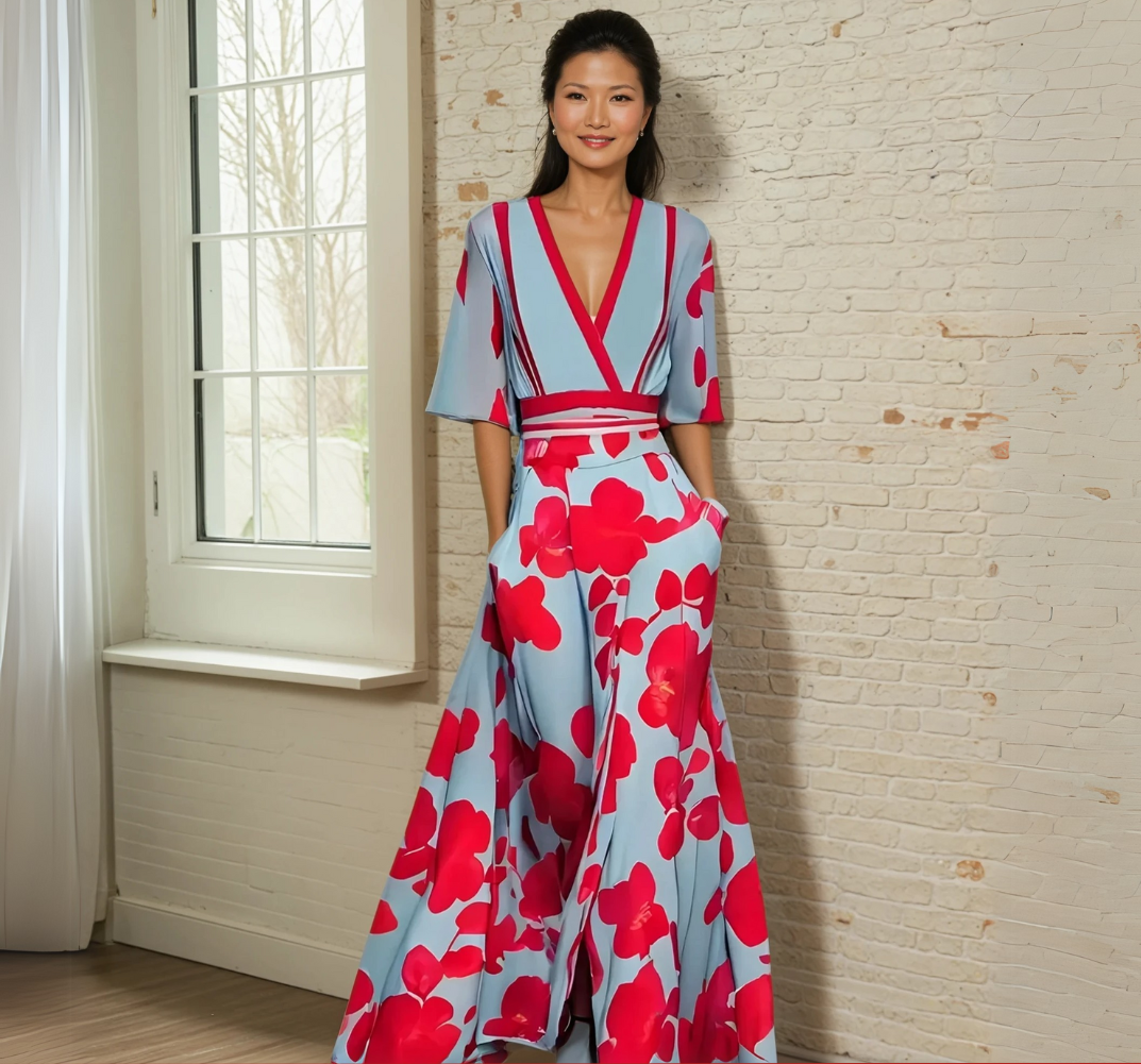 Elowen™ | Elegant Dress With Flower Pattern