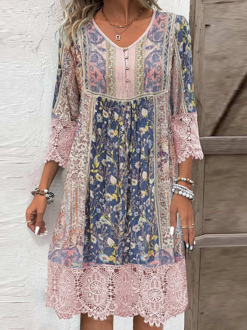 Mirabel™ | Boho Dress with Lace Details