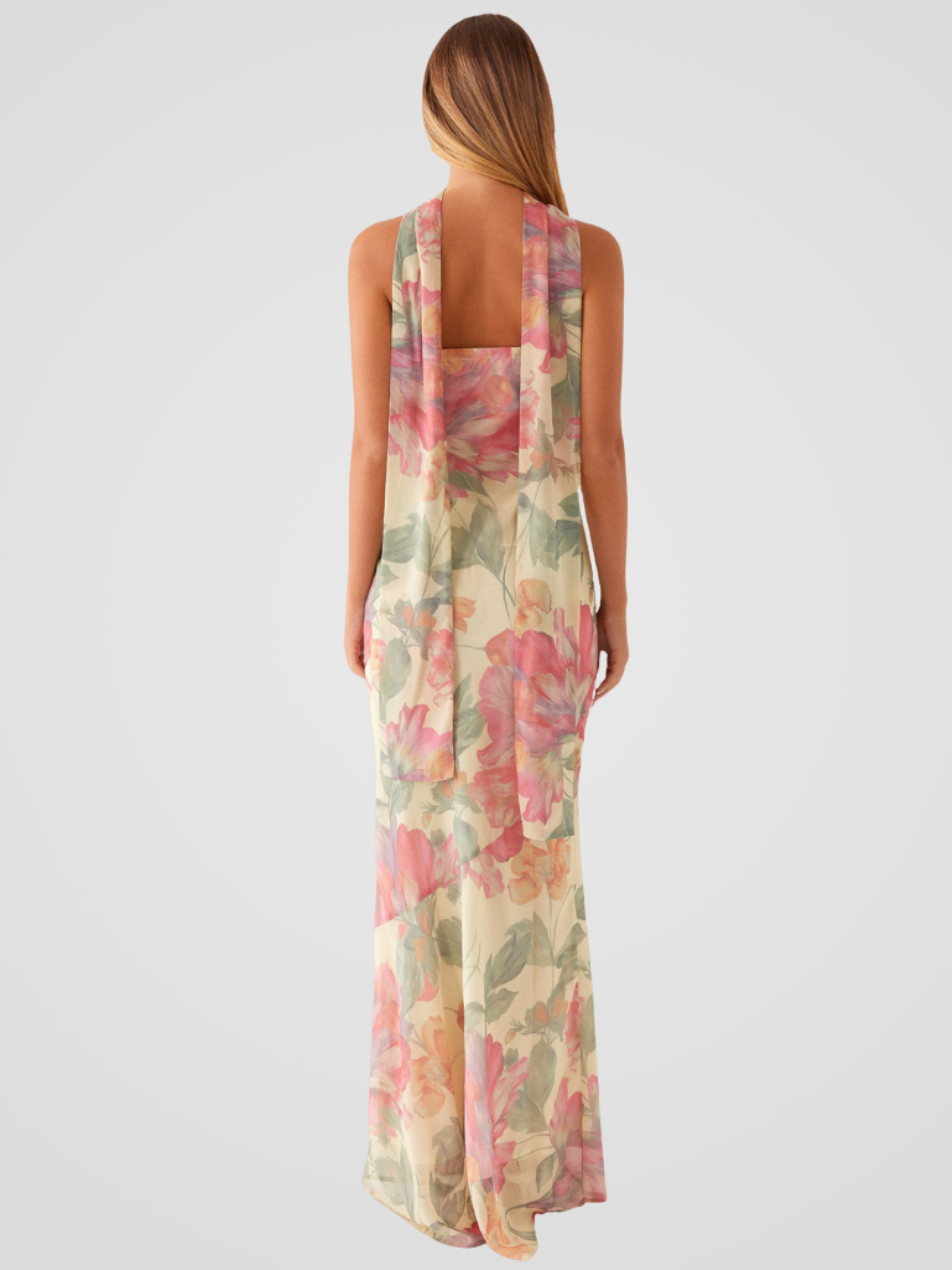 Helen™ | Floral Chiffon Bandeau Dress