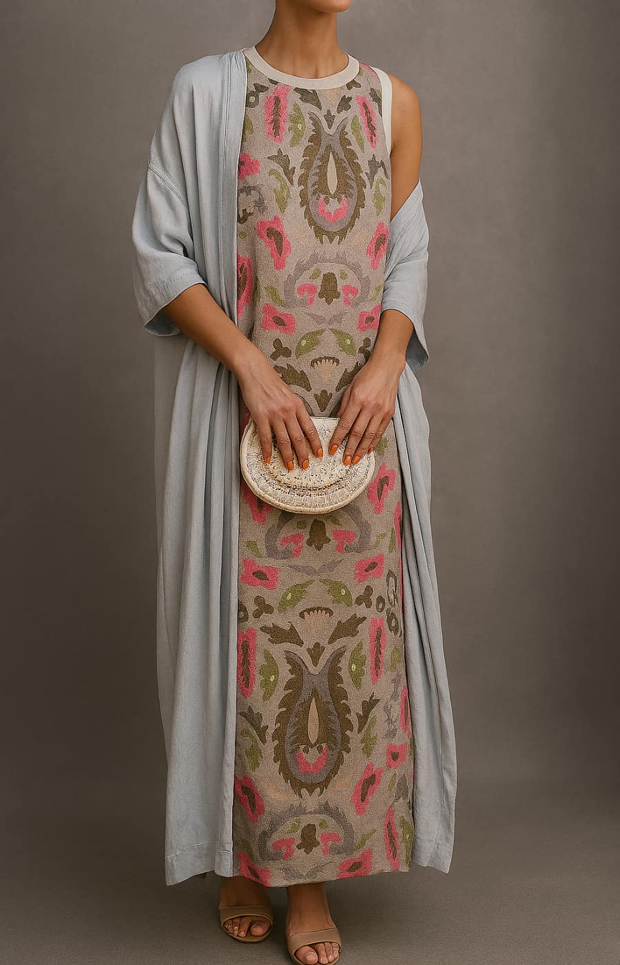 Raffaella™ | Elegant Long Dress with Matching Shawl for Special Events