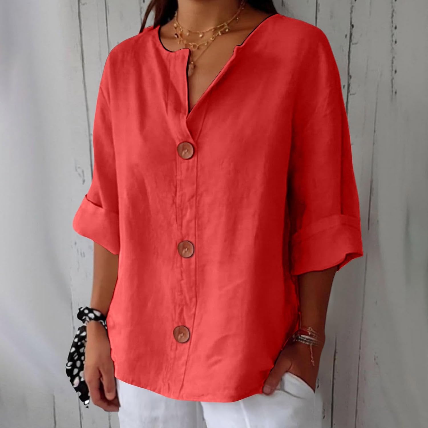 Zoea™ | Casual Linen Blouse