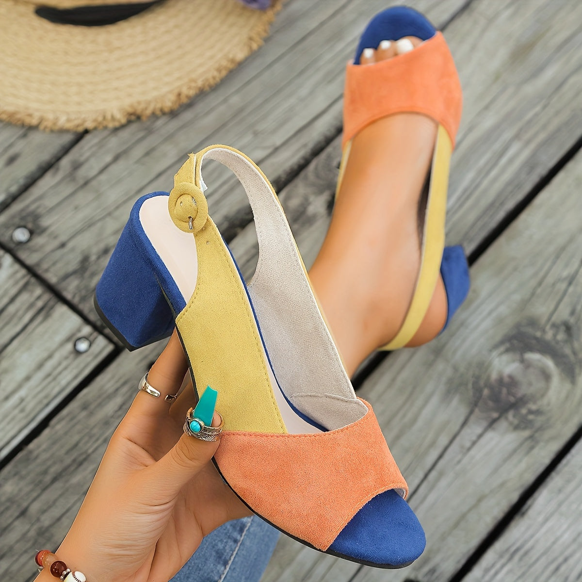 Zuri™ | Colorblock Slingback Heels