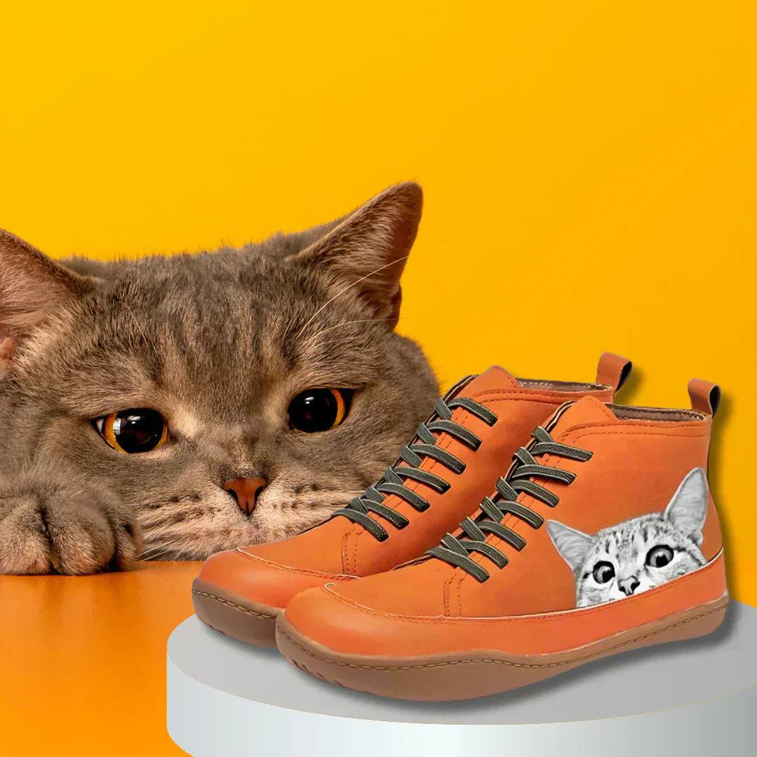 Savrani™ | Leather Ankle Boots for Cat Lovers