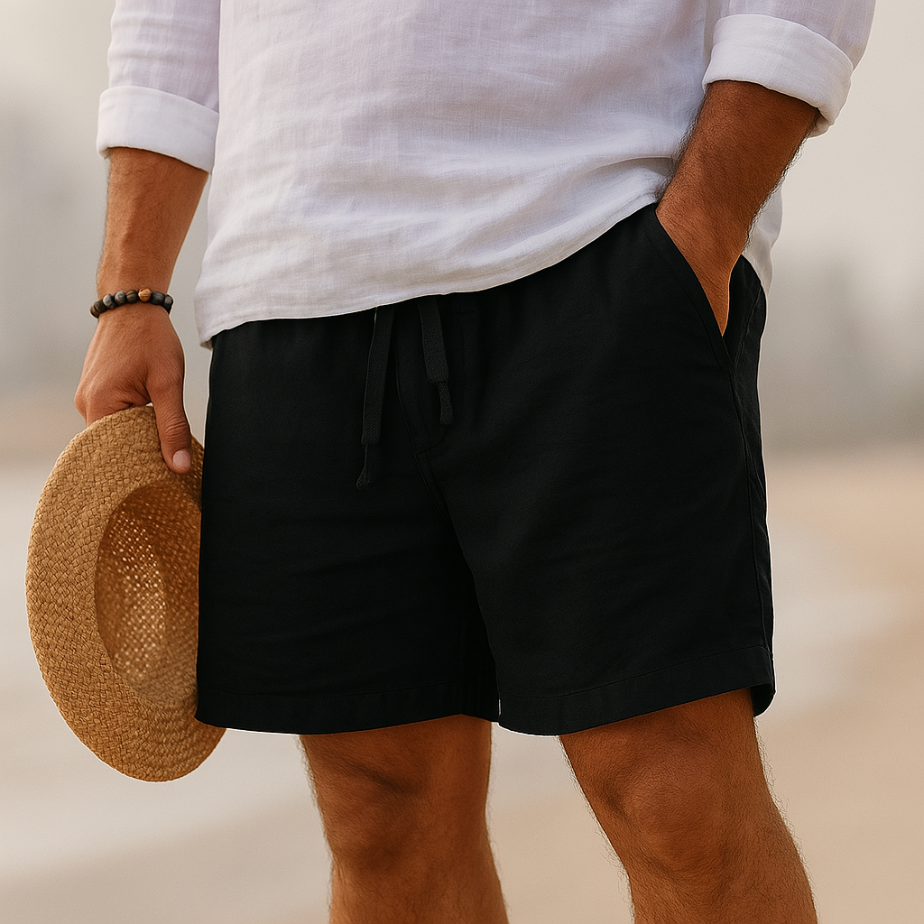 Ronald™ | Elegant Linen Shorts with Elastic Waist