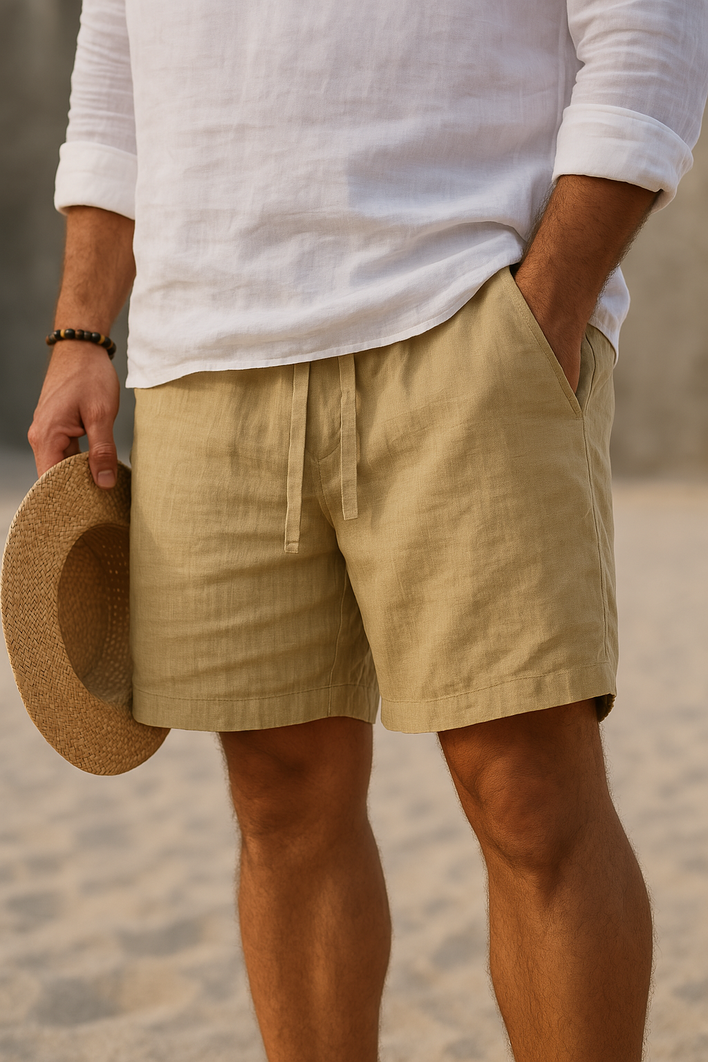 Ronald™ | Elegant Linen Shorts with Elastic Waist
