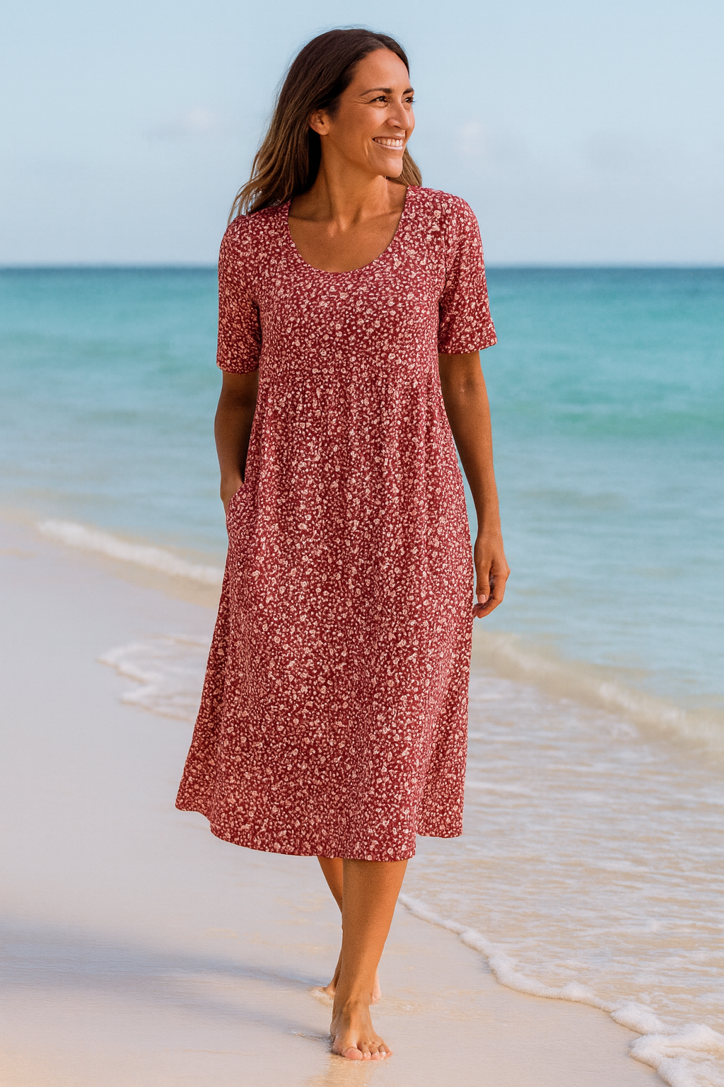 Maribelle™ | Effortless Floral Midi Dress - Covers Upper arms & Tummy