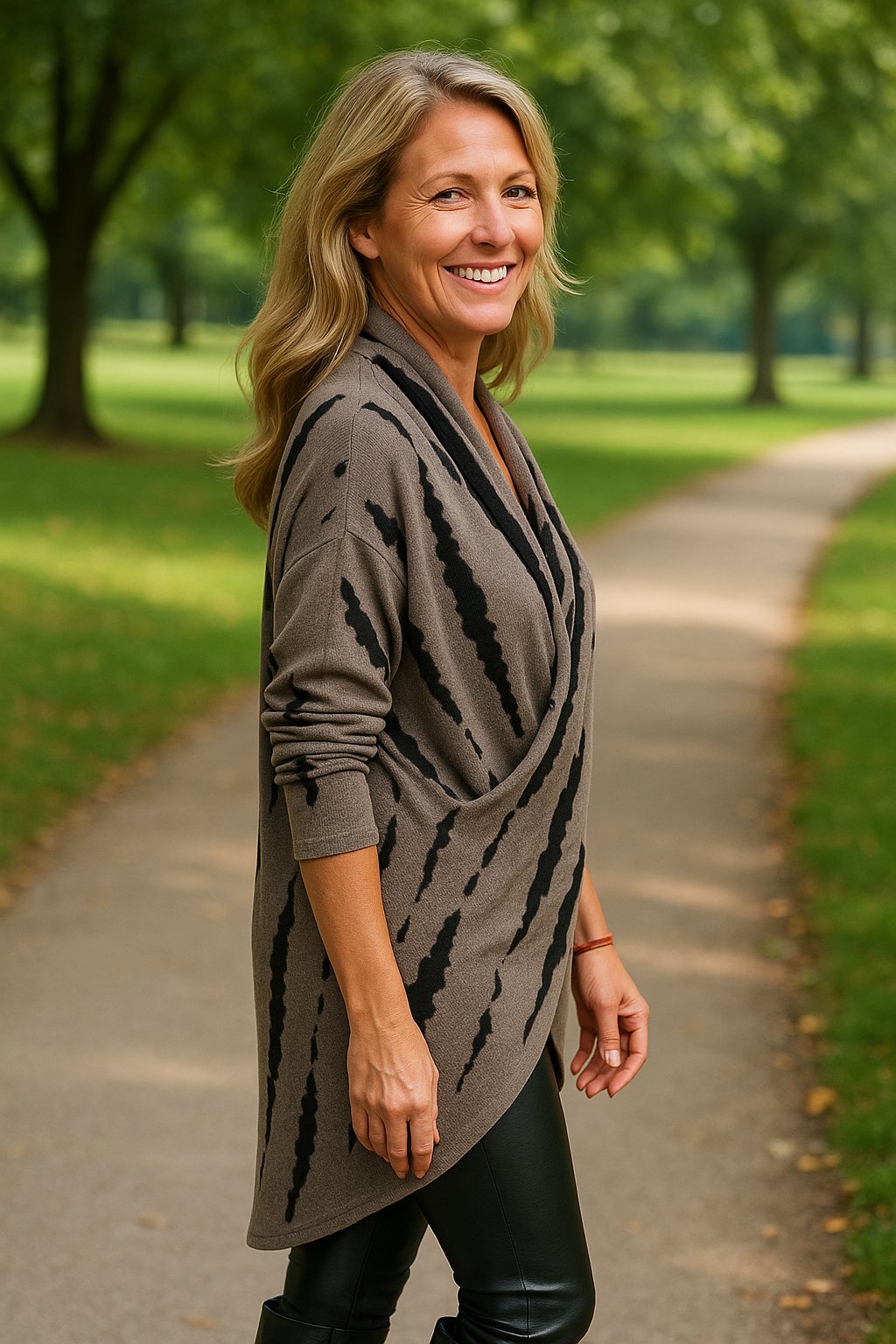 Anoria™ | Comfort Drape Dress – Tummy-Friendly & Arm Coverage