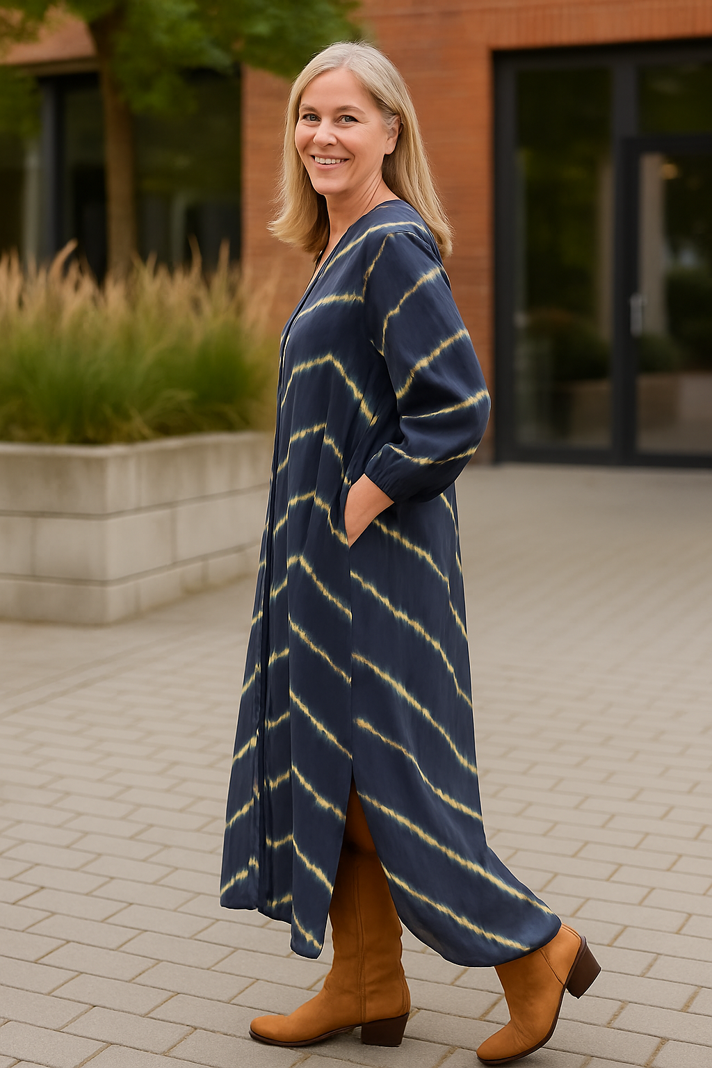 Selora™ | Boho Stripe Comfort Dress - Tummy Friendly