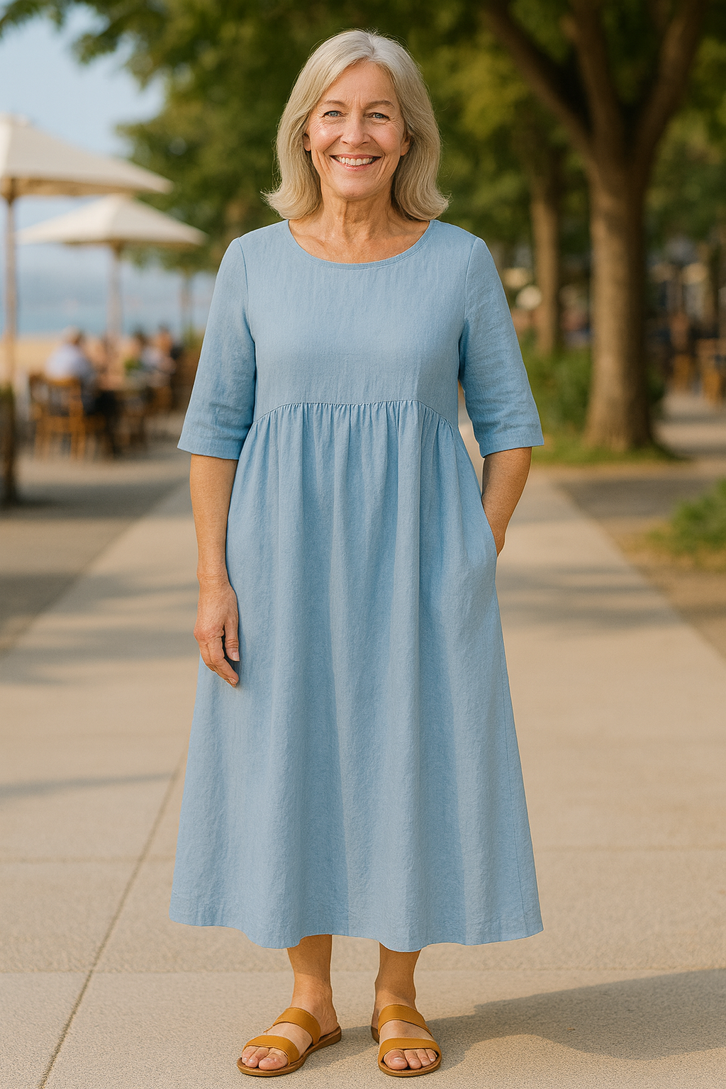 Anora™ | Flattering Cotton Pocket Dress