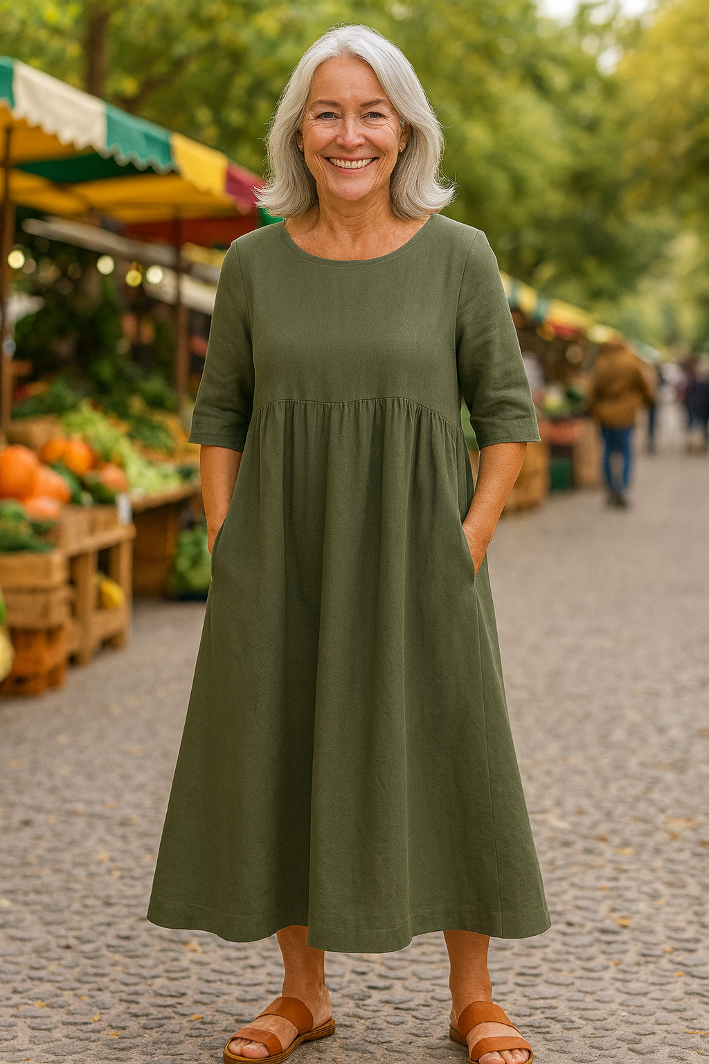 Anora™ | Flattering Cotton Pocket Dress