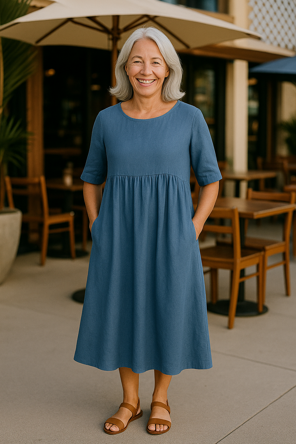 Anora™ | Flattering Cotton Pocket Dress