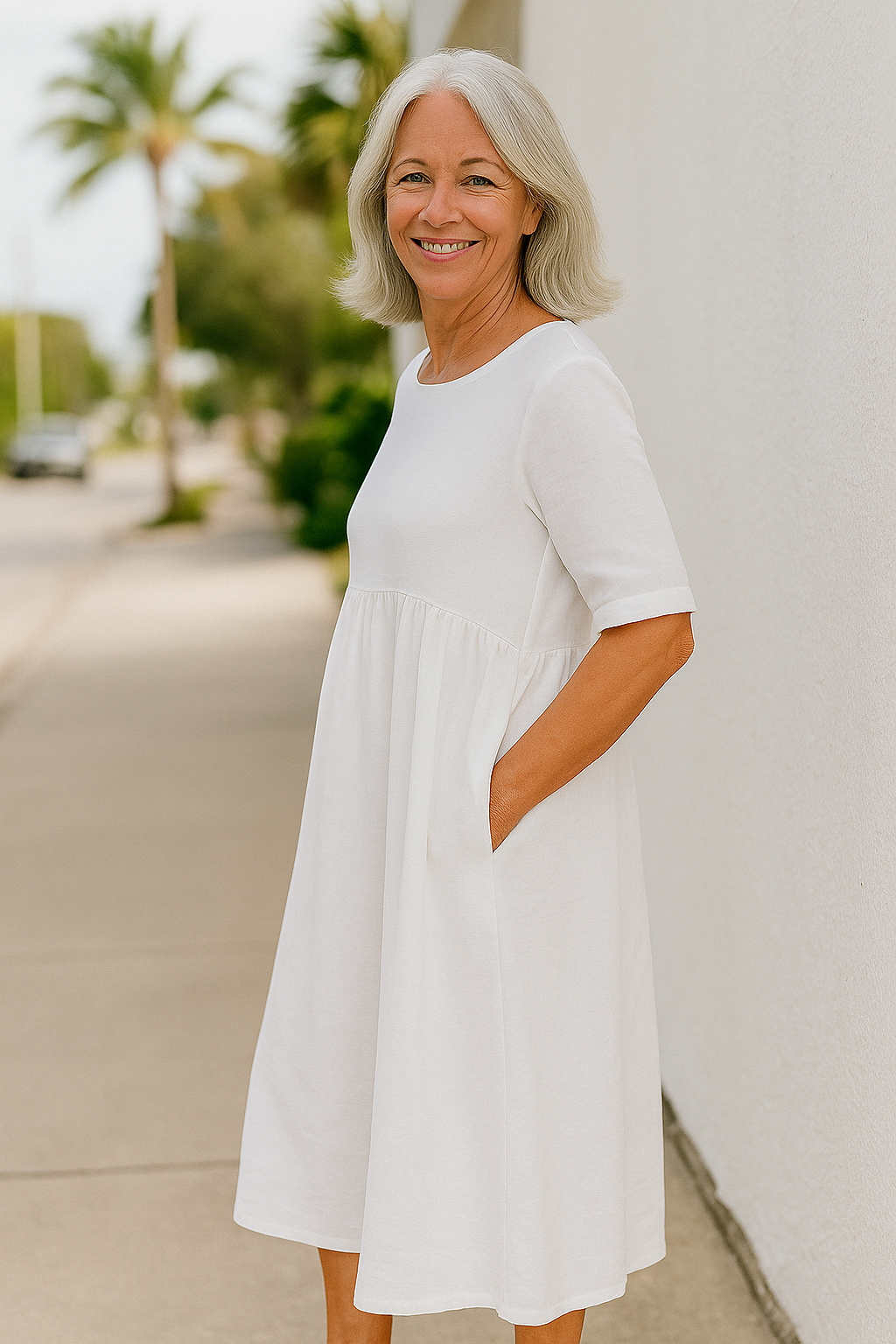 Anora™ | Flattering Cotton Pocket Dress