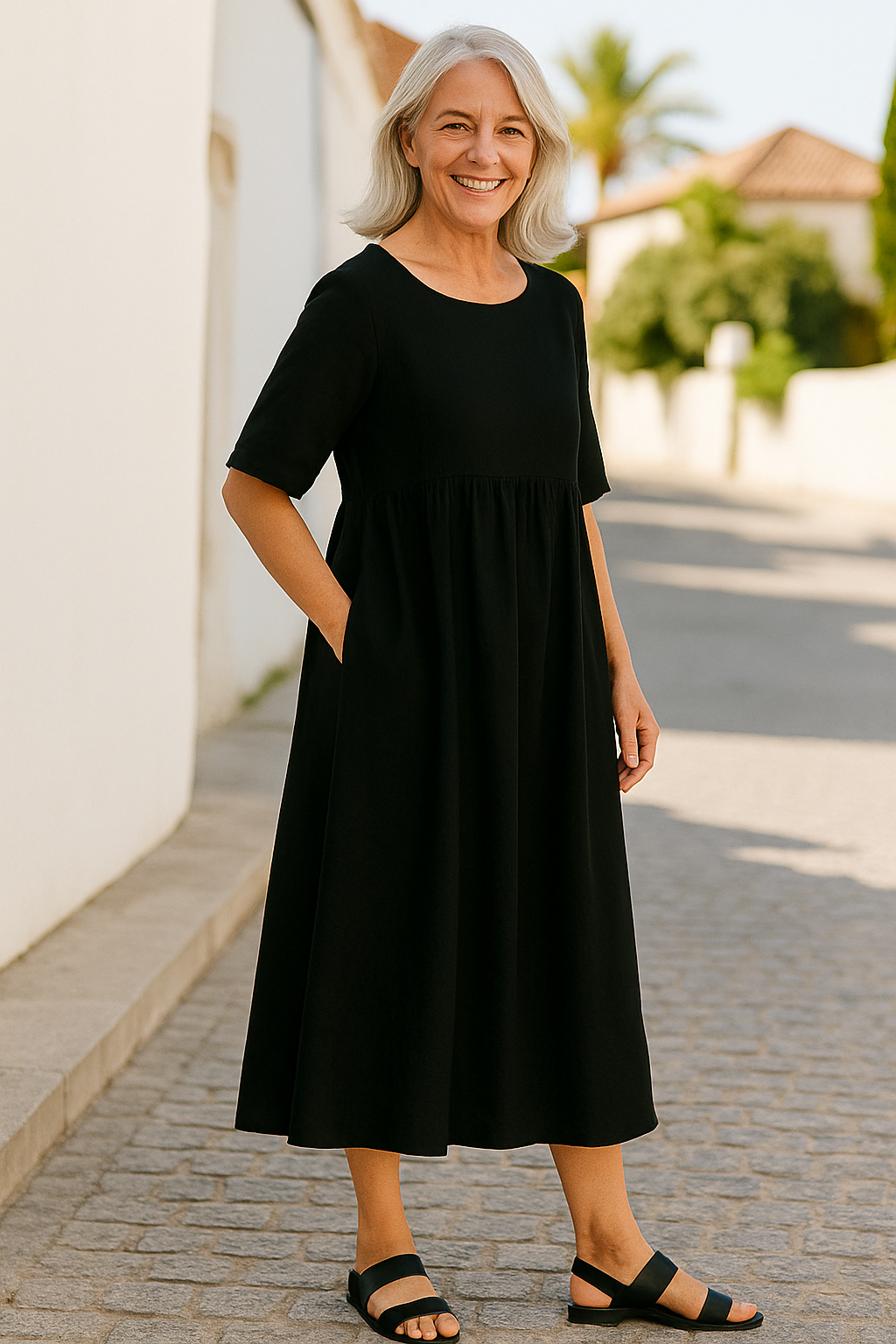 Anora™ | Flattering Cotton Pocket Dress