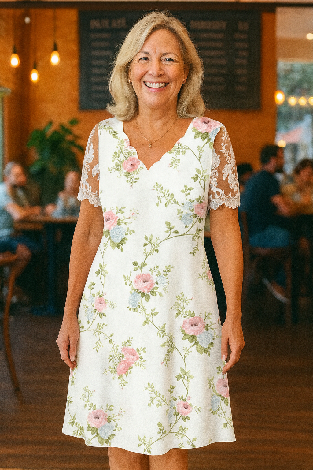 Adeline™ | Elegant Midi Dress – Flattering Fit with Arm & Tummy Coverage