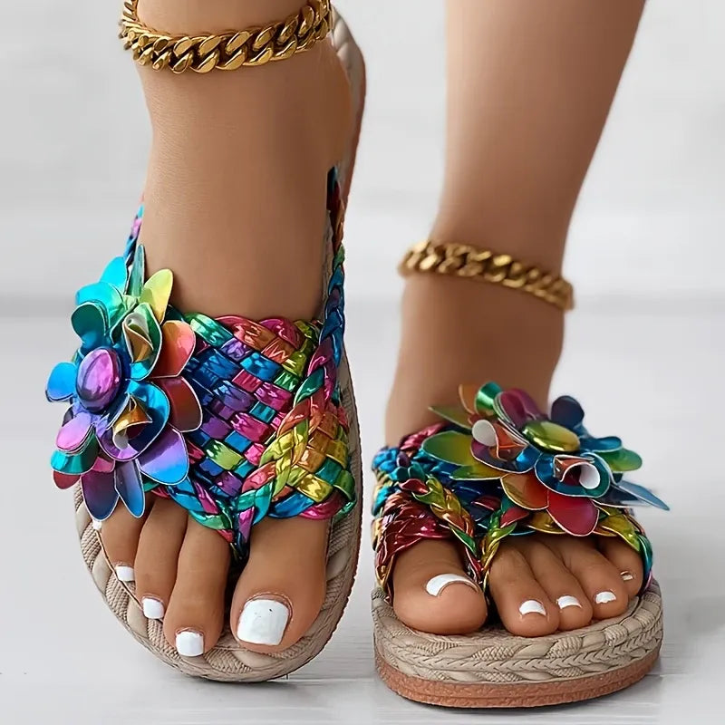 Rossi™ | Elegant Sandals with Embossed Flower