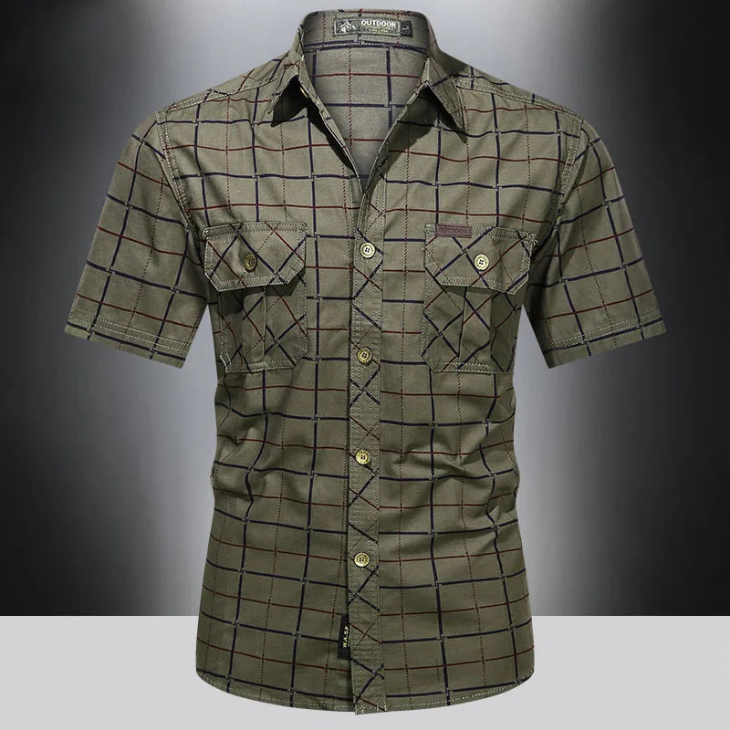 Benjamin™ | Elegant Checked Shirt with Short Sleeves
