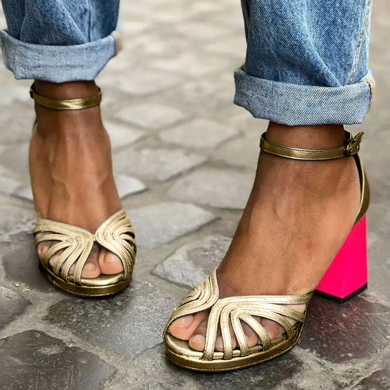 Christine™ | Classic Gold-Strap Sandals