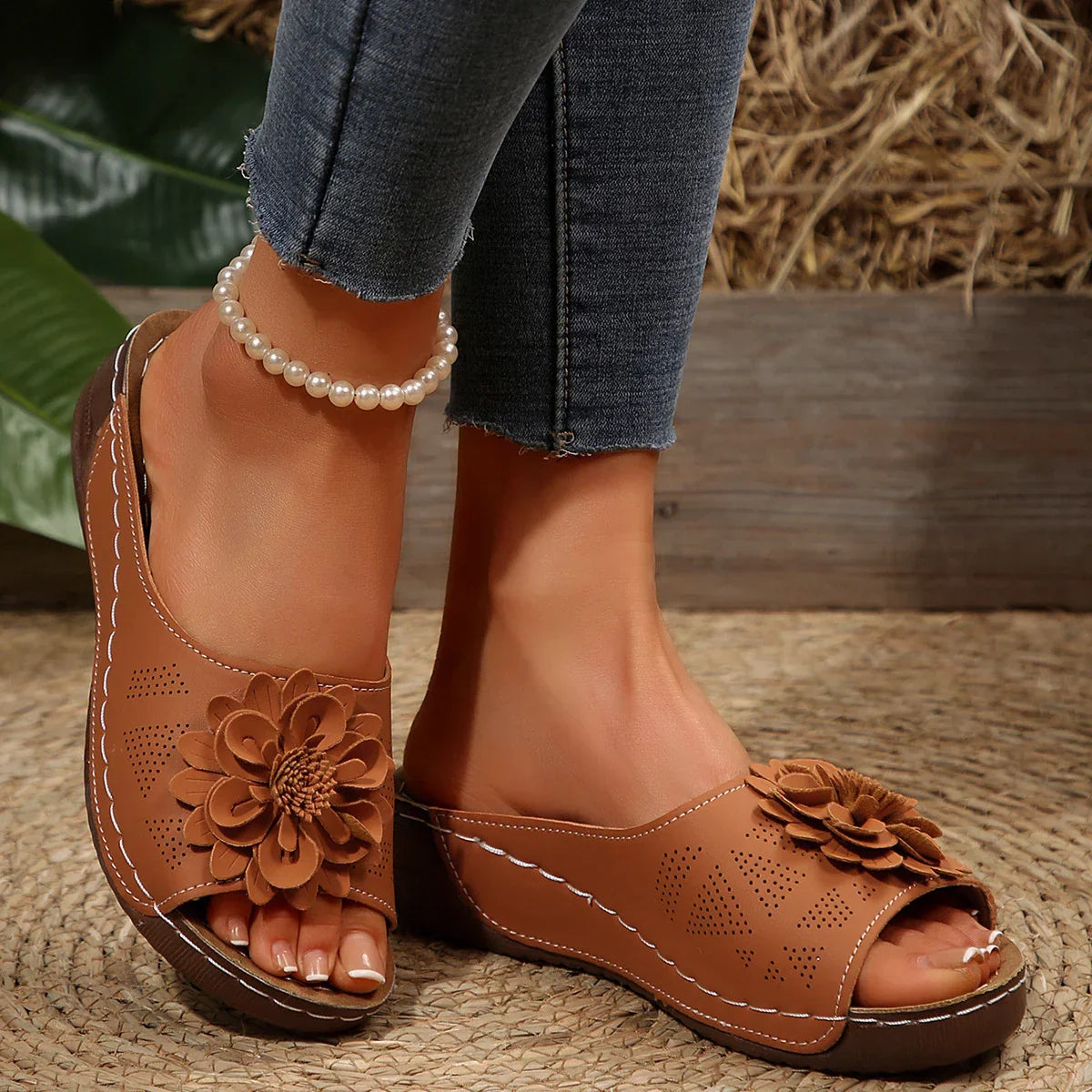 Florelle™ | Comfort Mules with 3D Flower and Ultra-Light Sole