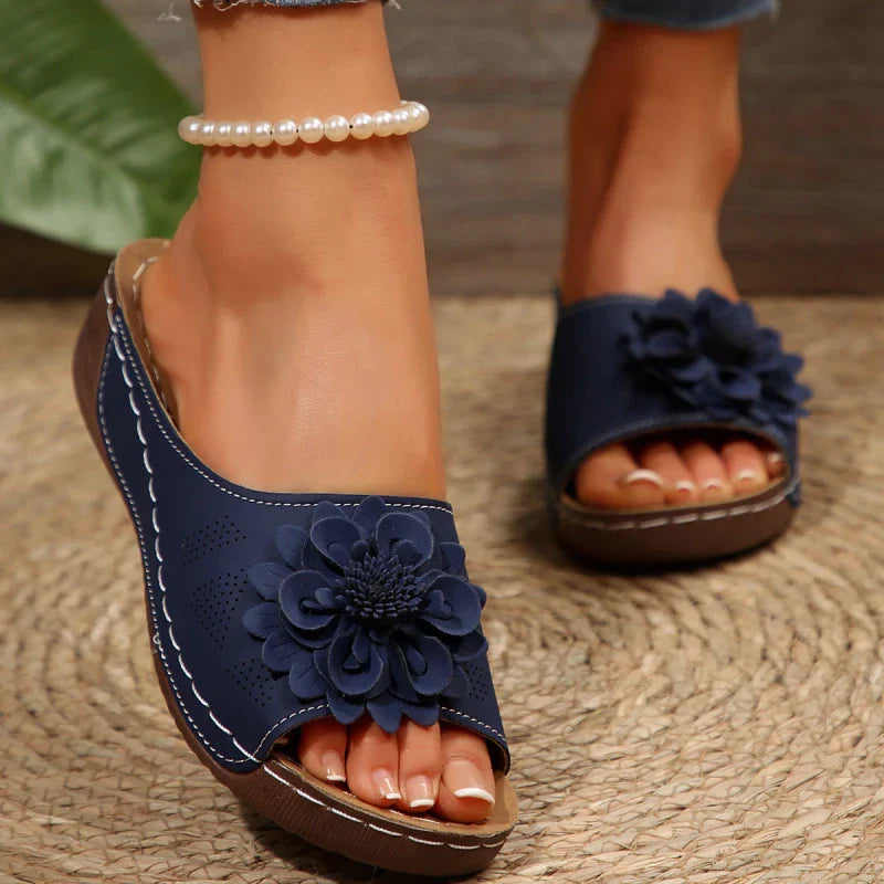 Florelle™ | Comfort Mules with 3D Flower and Ultra-Light Sole