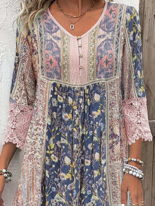 Mirabel™ | Boho Dress with Lace Details