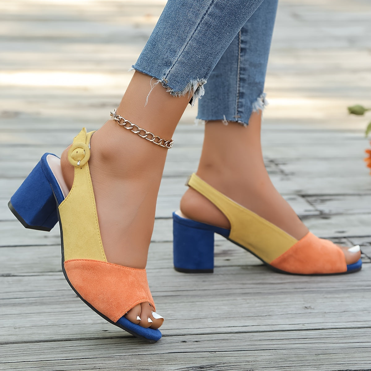 Zuri™ | Colorblock Slingback Heels