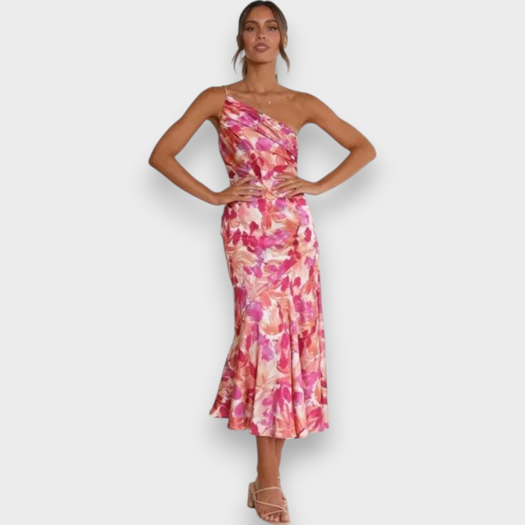 Sarah™ | One-Shoulder Floral Dress