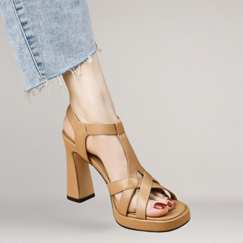 Clara™ | Faux Leather High-Heeled Sandal