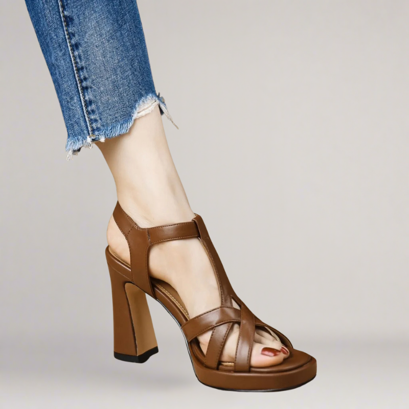 Clara™ | Faux Leather High-Heeled Sandal