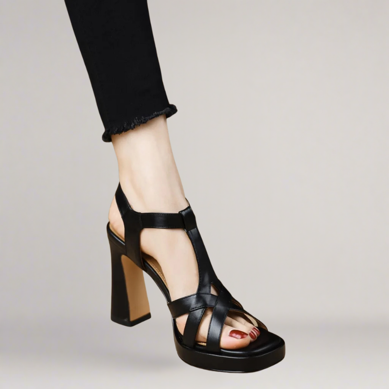 Clara™ | Faux Leather High-Heeled Sandal