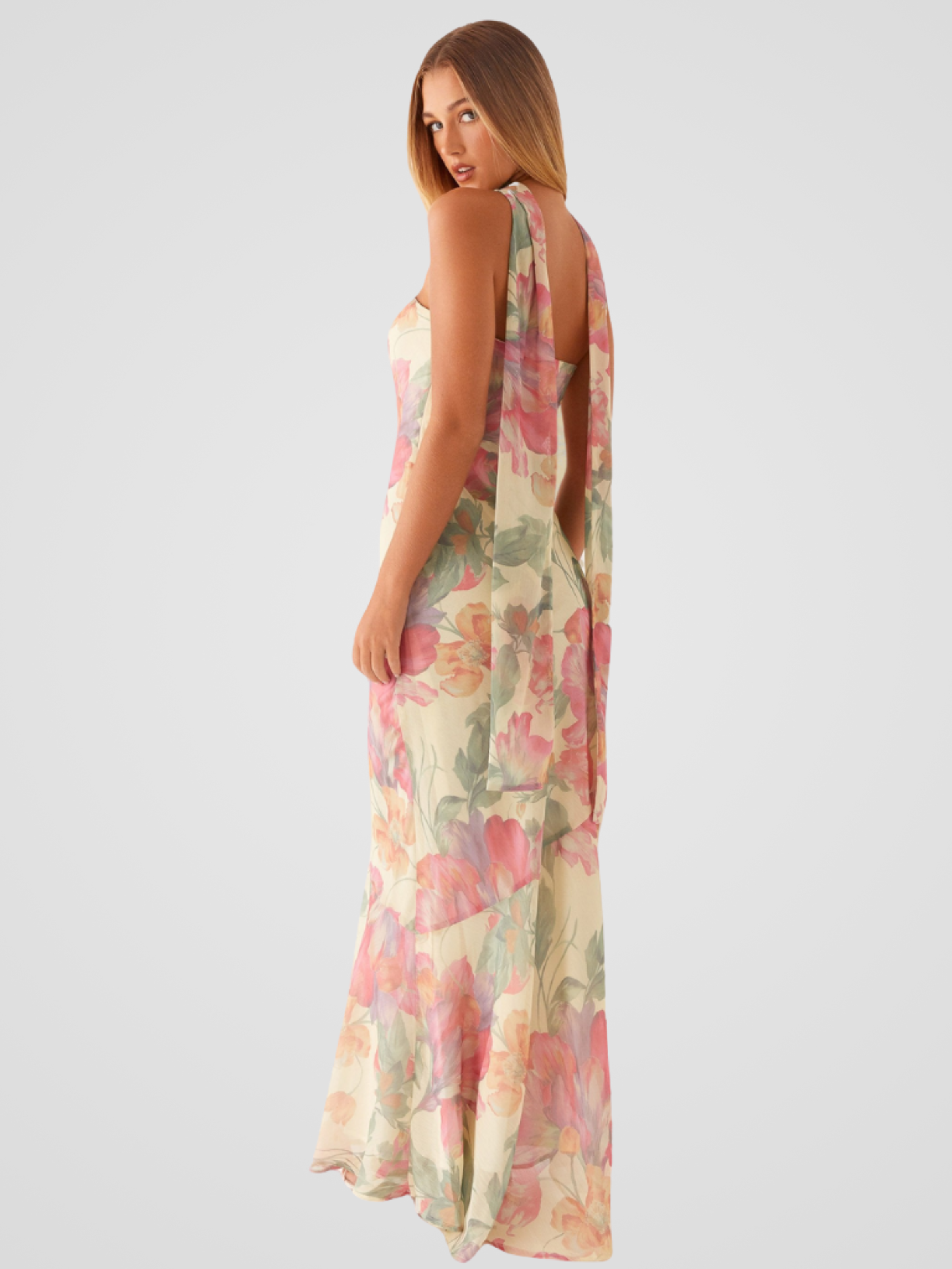 Helen™ | Floral Chiffon Bandeau Dress