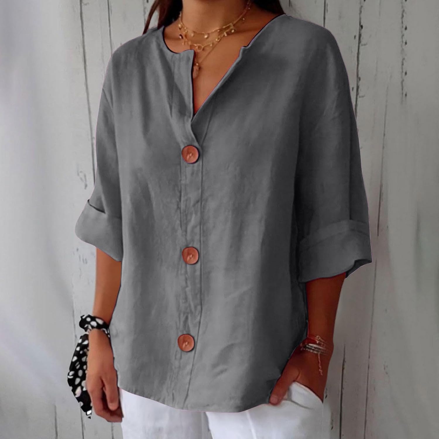 Zoea™ | Casual Linen Blouse
