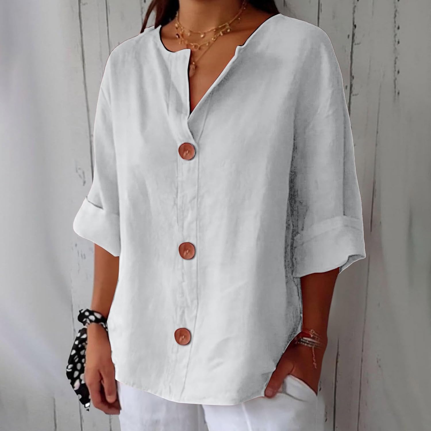 Zoea™ | Casual Linen Blouse