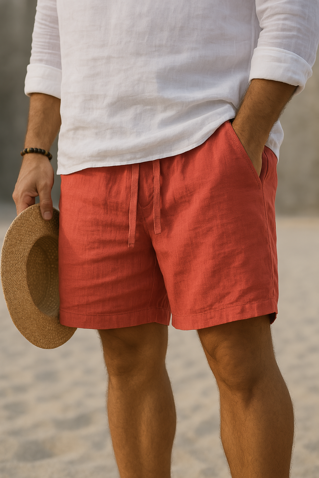 Ronald™ | Elegant Linen Shorts with Elastic Waist