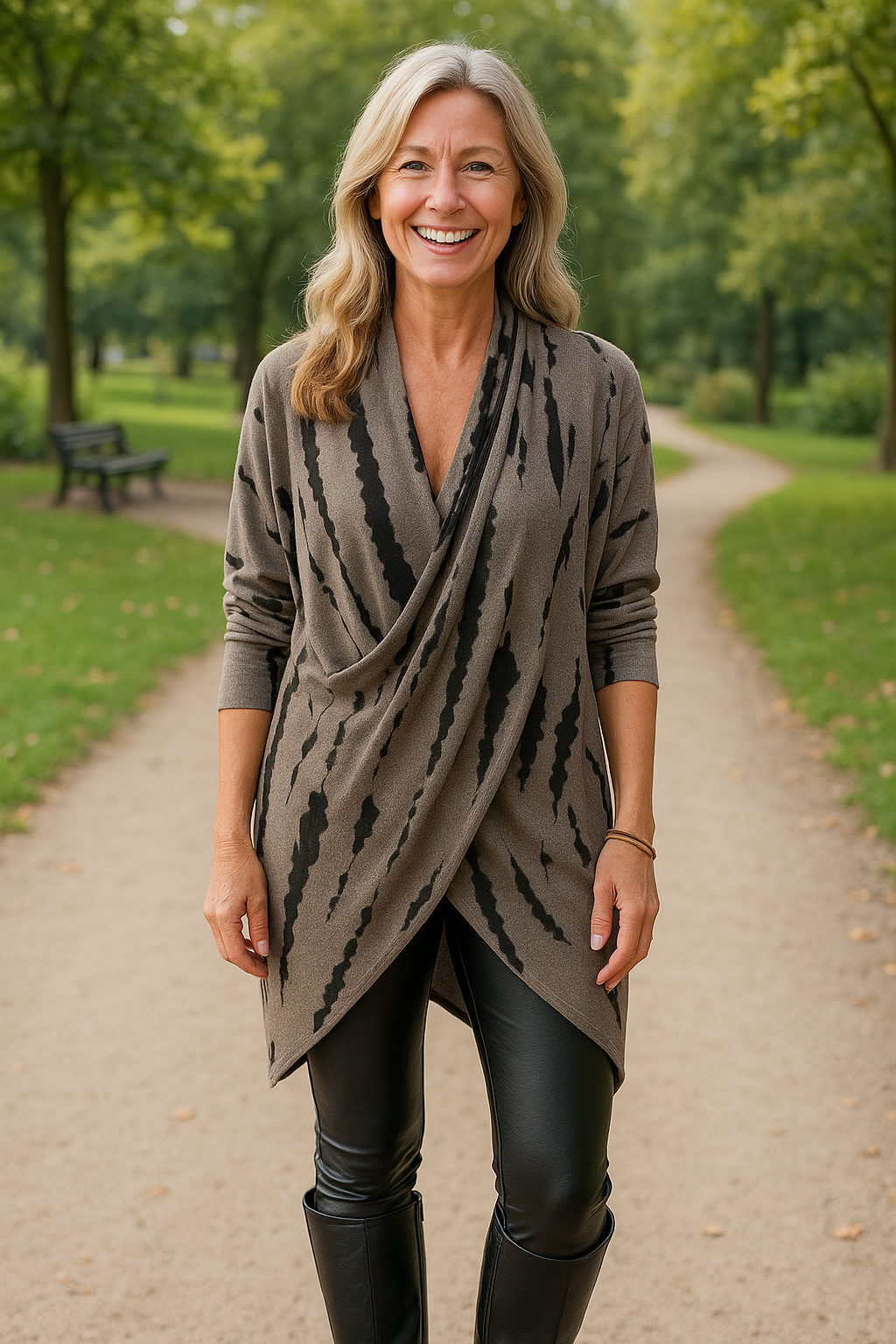 Anoria™ | Comfort Drape Dress – Tummy-Friendly & Arm Coverage