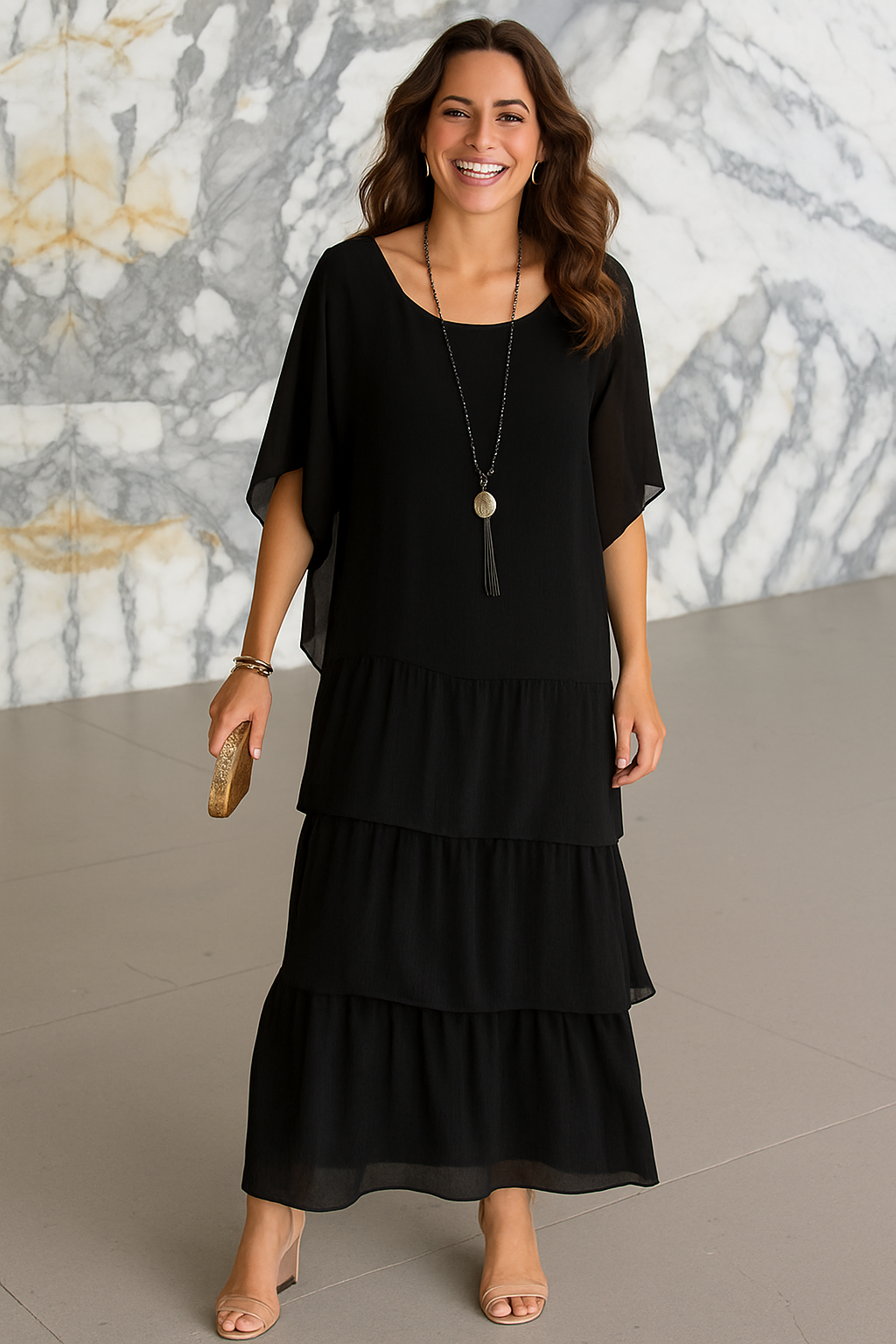 Juliette™ |  Elegant Tummy Covering Maxi Dress