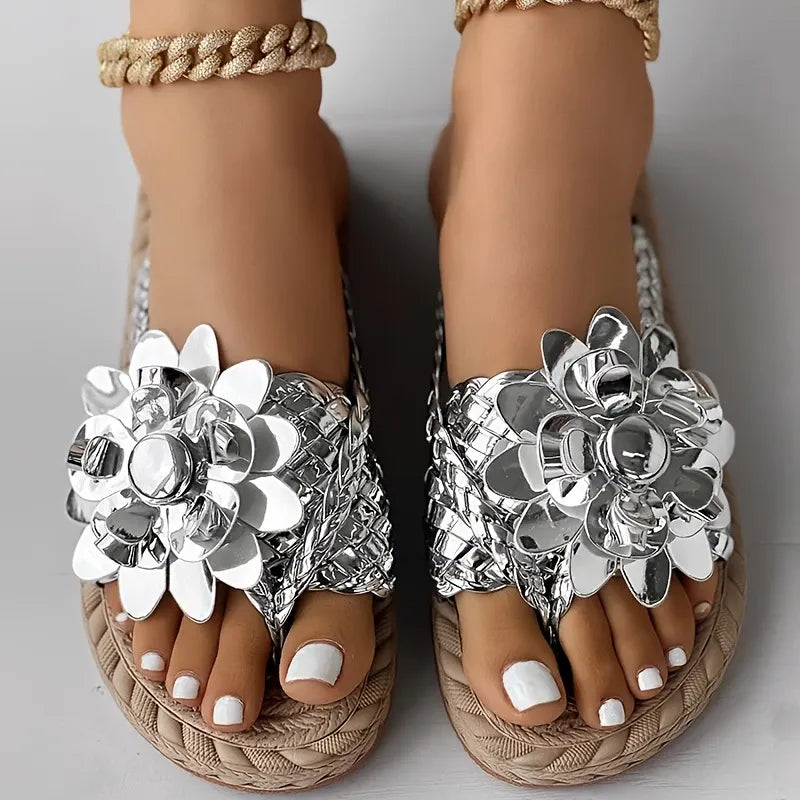 Rossi™ | Elegant Sandals with Embossed Flower