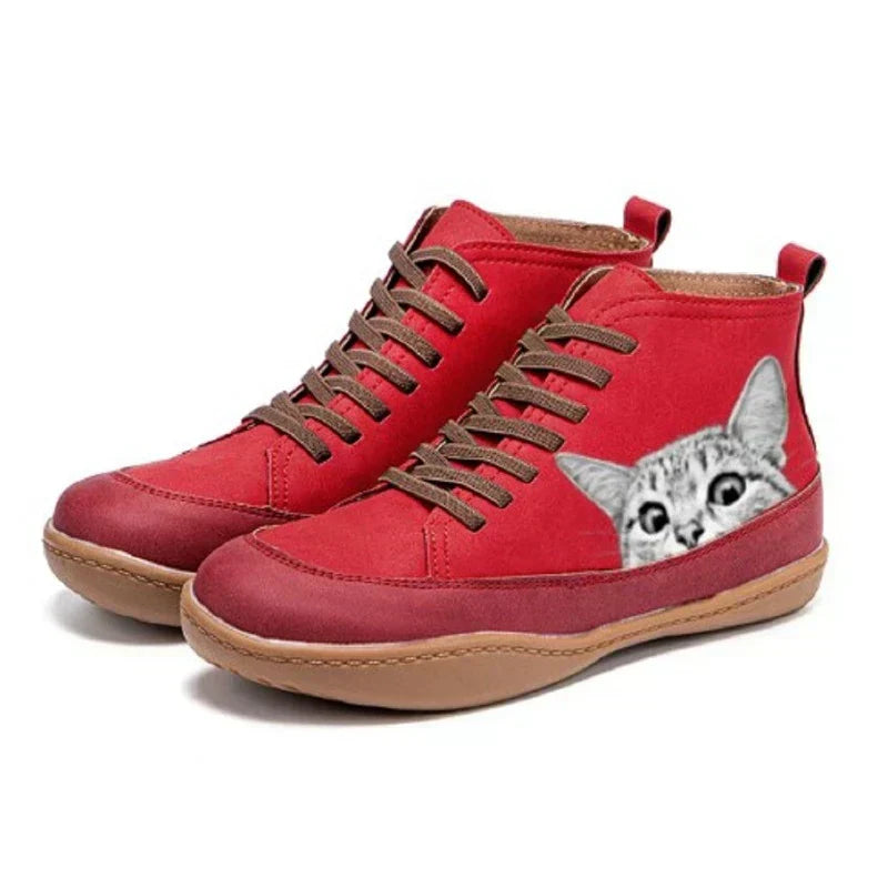Savrani™ | Leather Ankle Boots for Cat Lovers