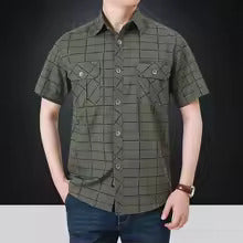 Benjamin™ | Elegant Checked Shirt with Short Sleeves