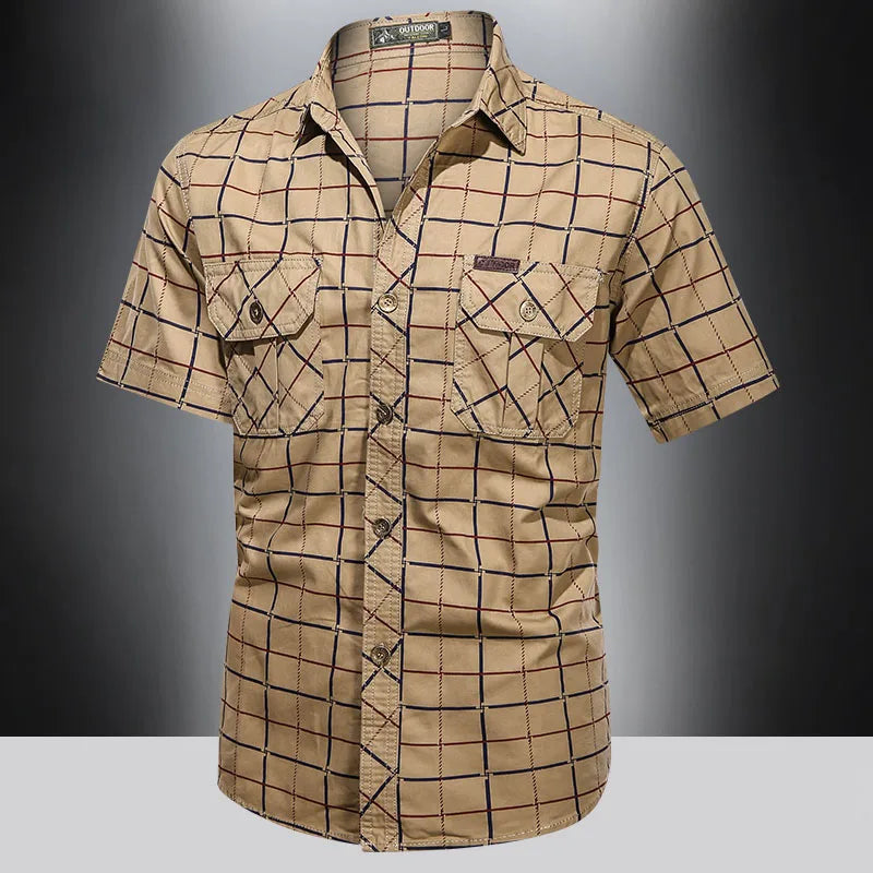 Theo™ | Elegant checked short-sleeve shirt