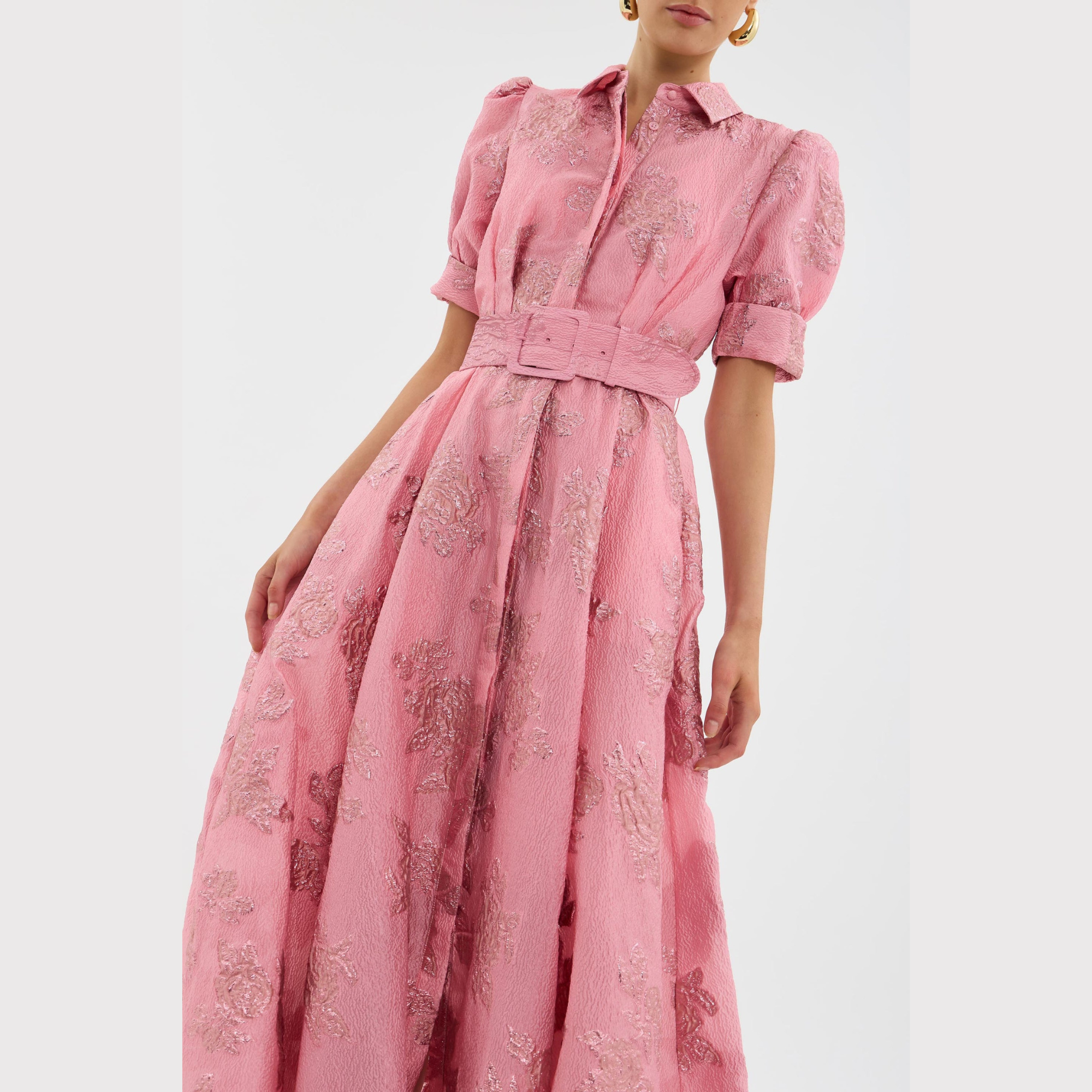 Judith™ | Pink Dress with Puff Sleeves