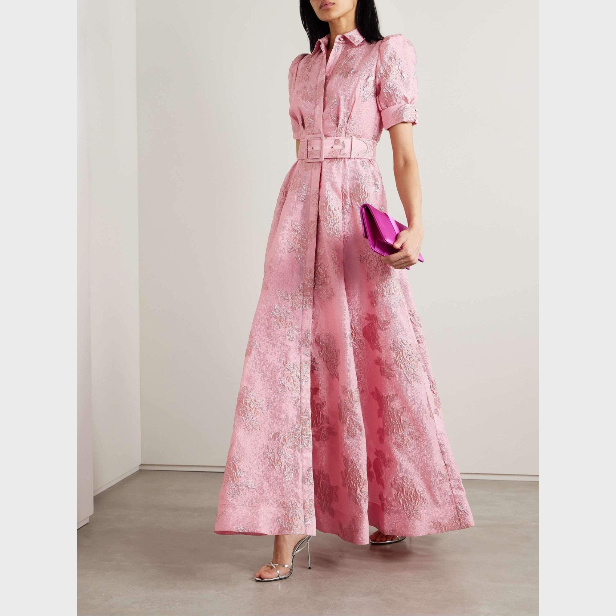 Judith™ | Pink Dress with Puff Sleeves