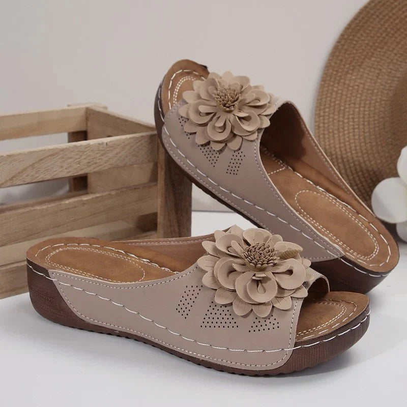 Florelle™ | Comfort Mules with 3D Flower and Ultra-Light Sole